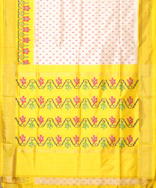 Cream color handloom rajkot silk saree
