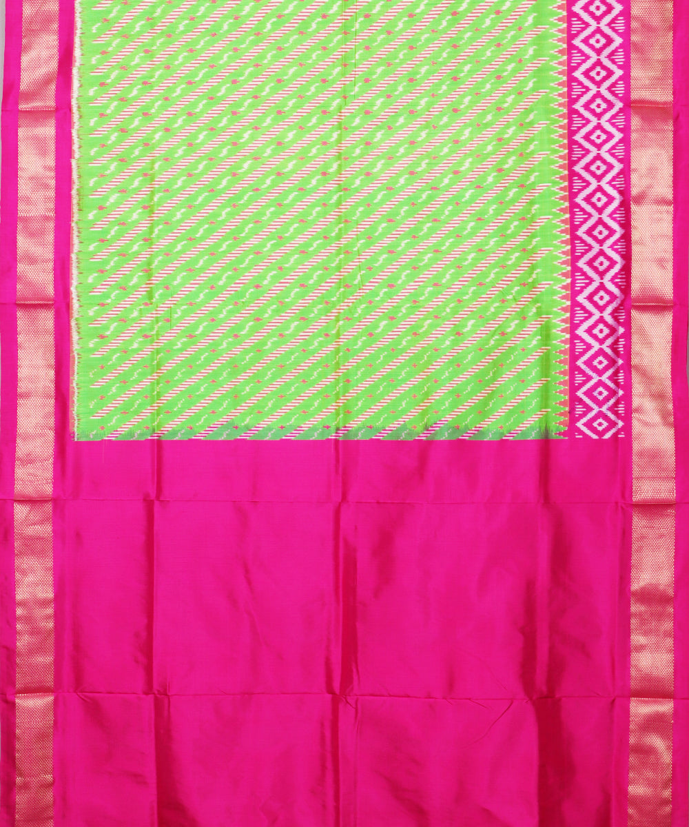 Kelly green color handloom rajkot silk saree