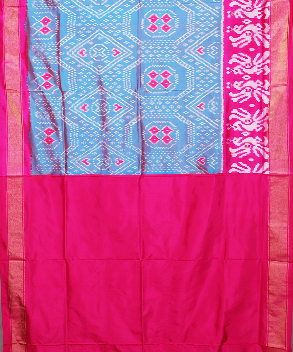 Multi-shade handloom rajkot silk saree