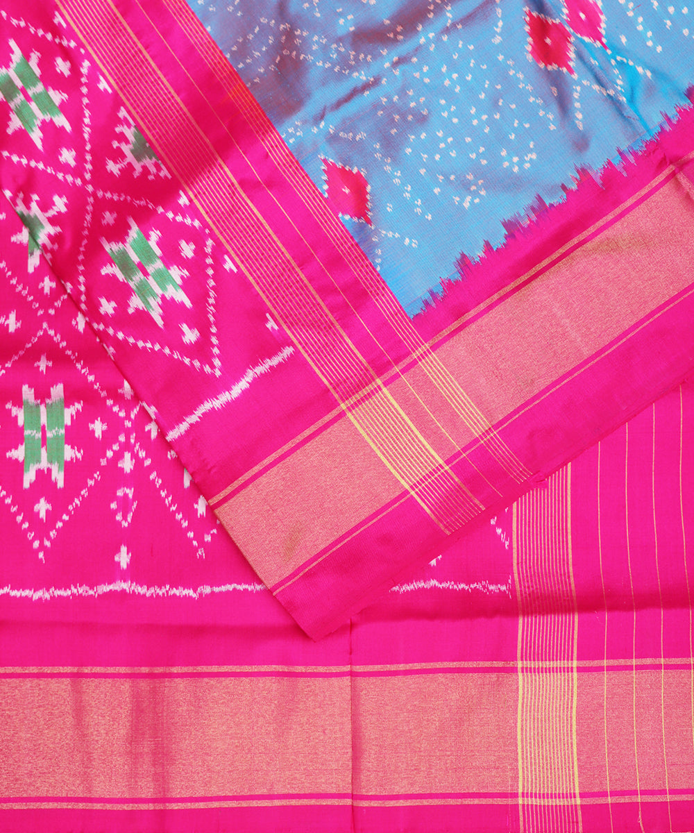 Multi-shade handloom rajkot silk saree