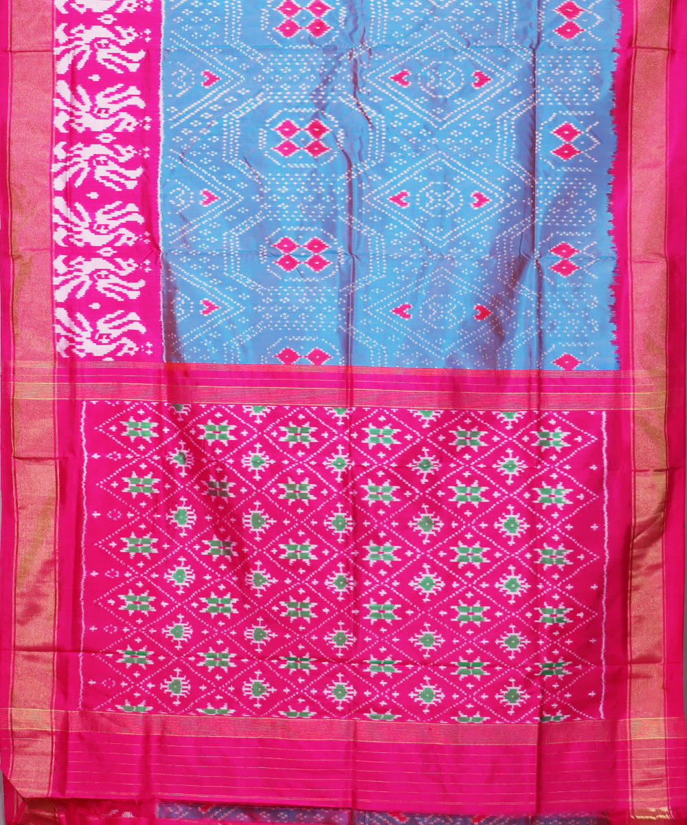 Multi-shade handloom rajkot silk saree