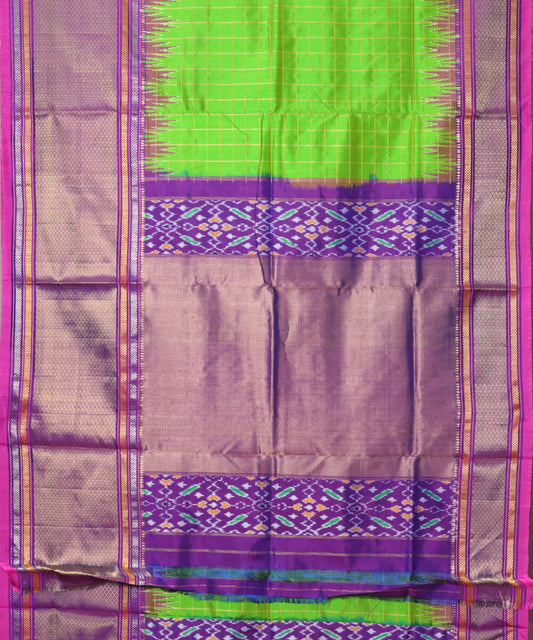 Kelly green color handloom rajkot silk saree