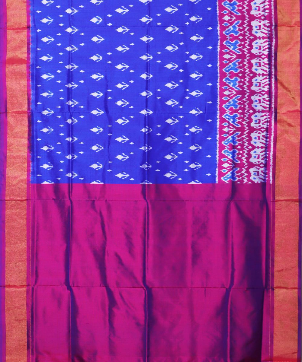 Blue color handloom rajkot silk saree