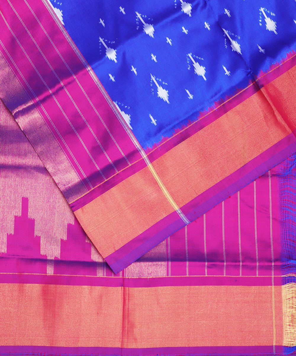 Blue color handloom rajkot silk saree