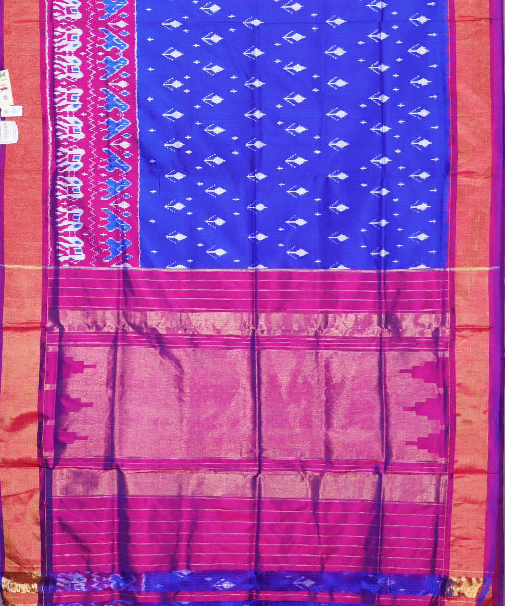 Blue color handloom rajkot silk saree