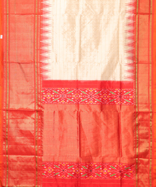 Peach color handloom rajkot silk saree