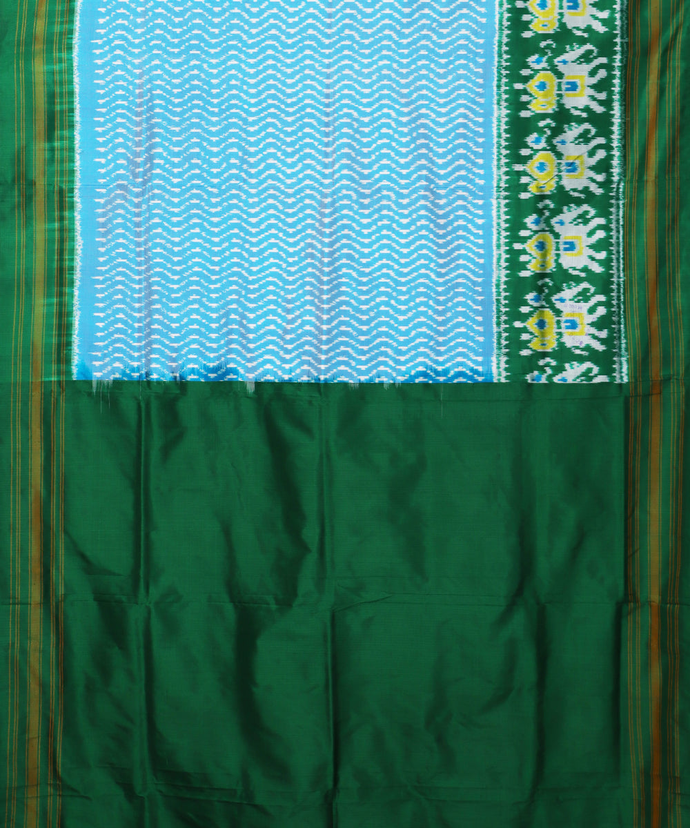 Maya blue color handloom rajkot silk saree