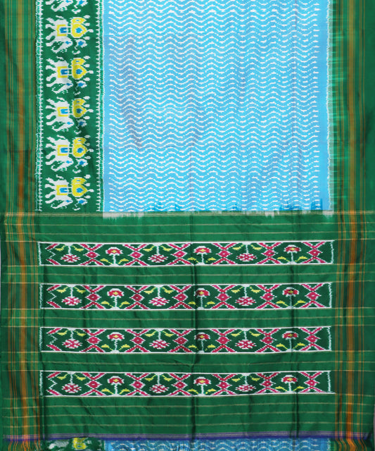 Maya blue color handloom rajkot silk saree