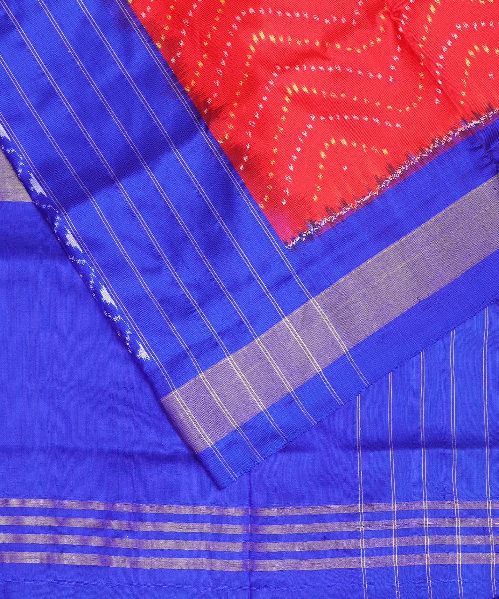 Ferrari color handloom rajkot silk saree