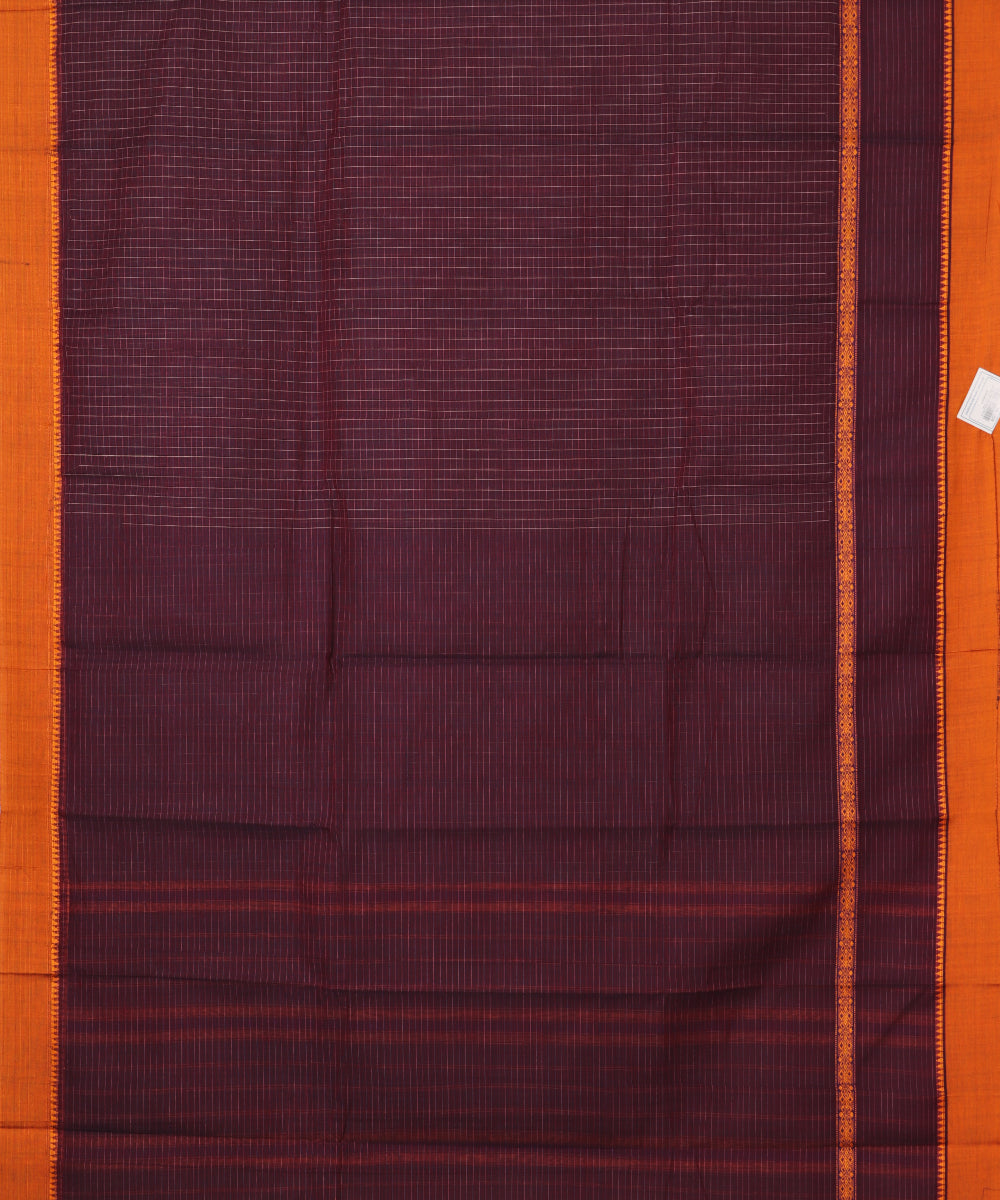 Sangria red color handloom narayanpet cotton saree