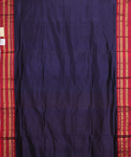 Denim blue color handloom narayanpet silk saree