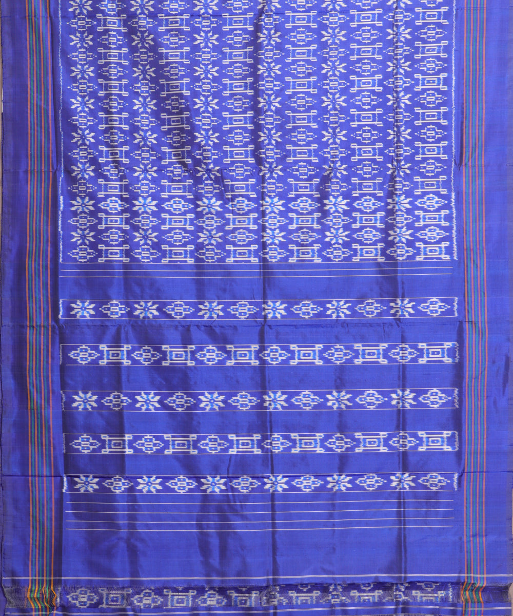 Space blue color handloom rajkot silk saree