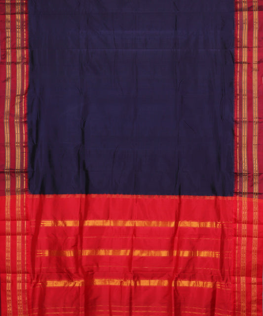 Denim blue color handloom narayanpet silk saree