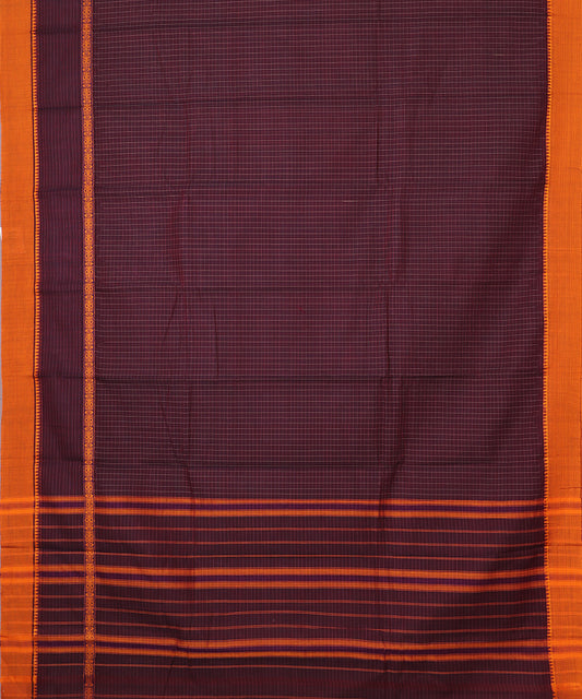 Sangria red color handloom narayanpet cotton saree