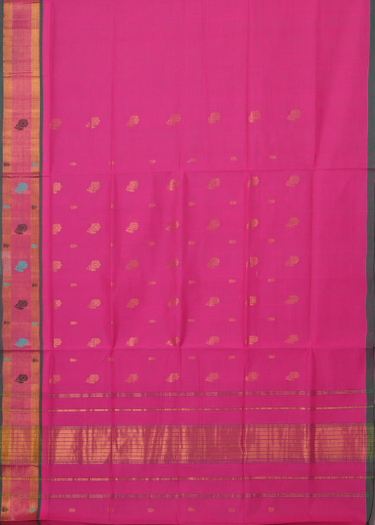 Hot pink color handloom venkatagiri cotton saree