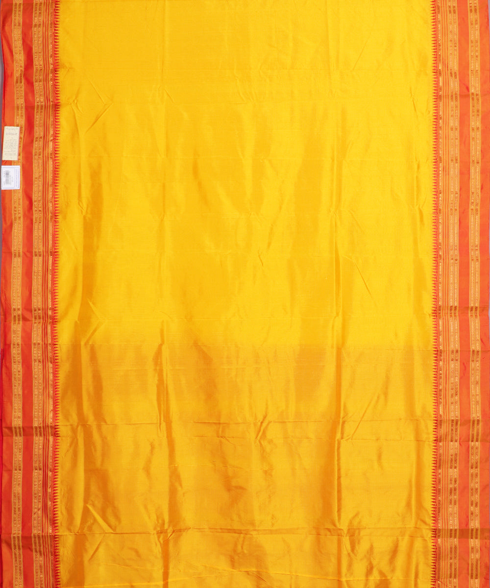 Tiger orange color handloom narayanpet silk saree