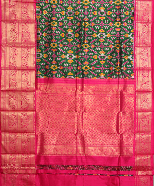 Forest green color handloom rajkot silk saree