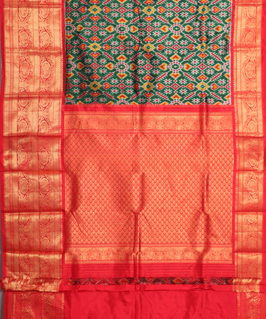 Sacramento green color handloom rajkot silk saree