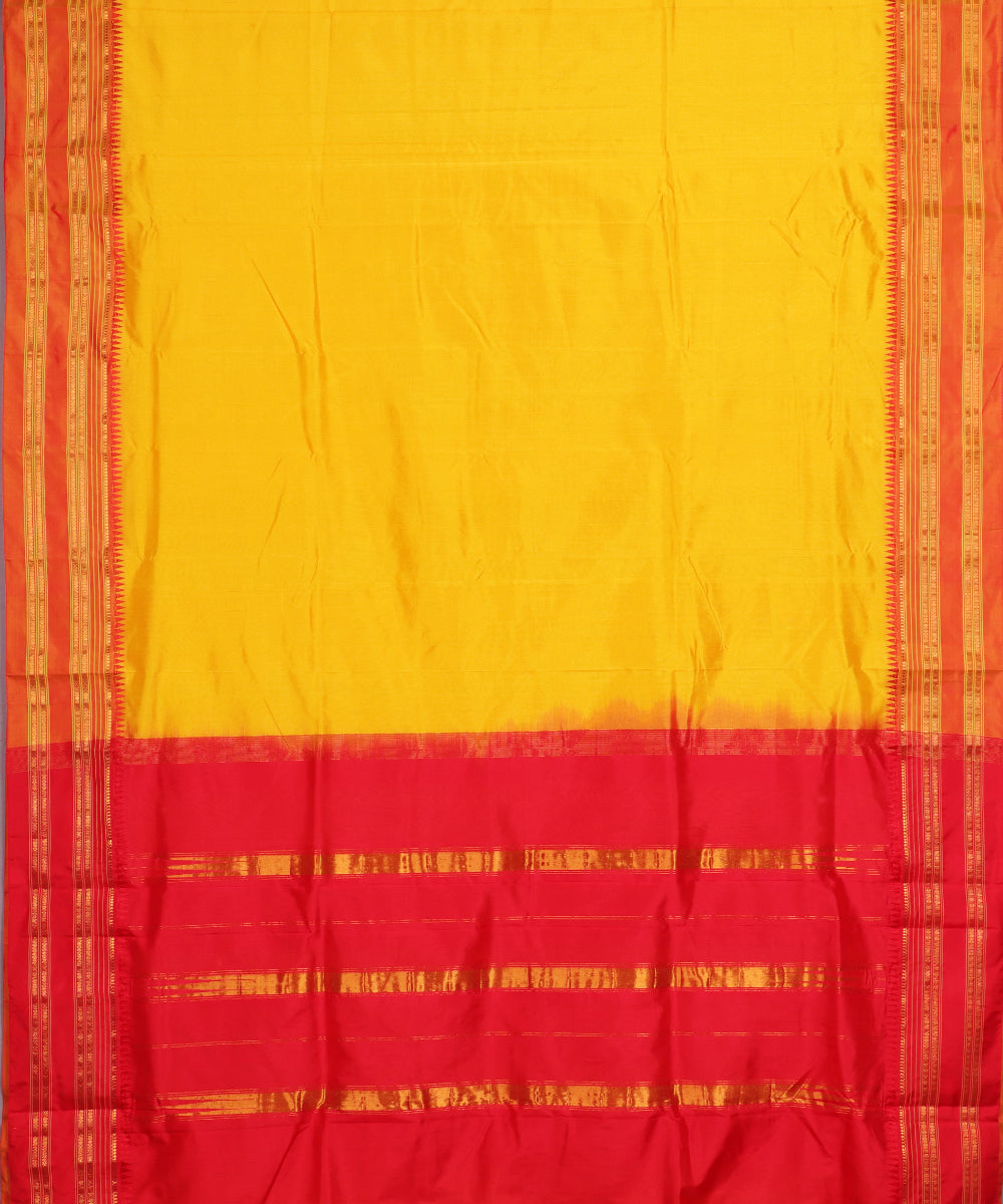 Tiger orange color handloom narayanpet silk saree