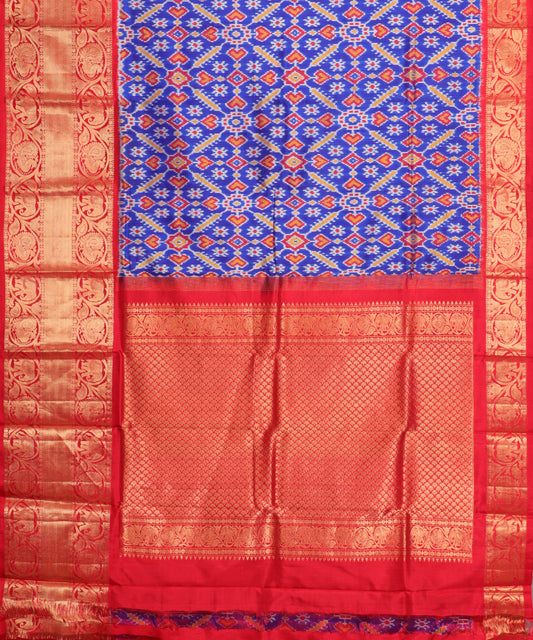Blue color handloom rajkot silk saree