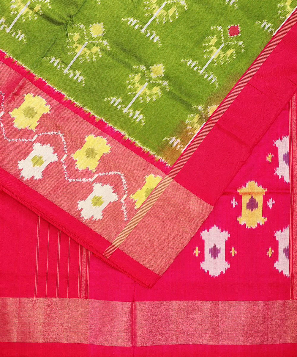 Forest green color handloom rajkot silk saree