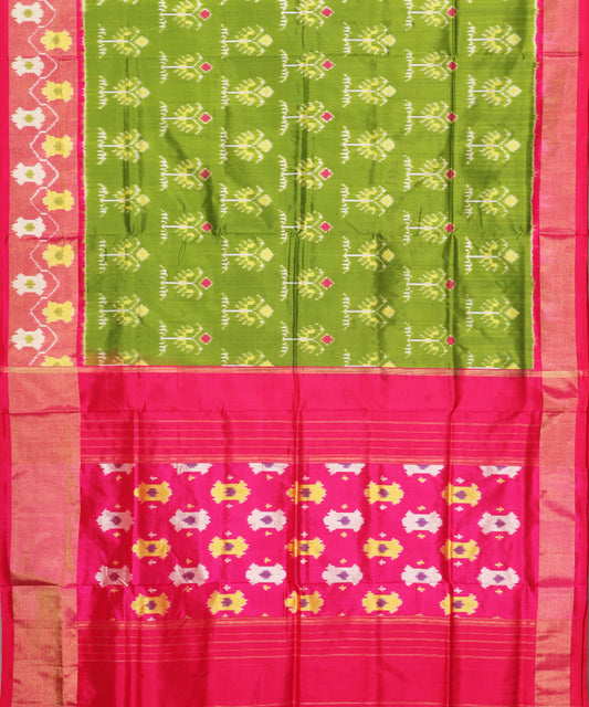 Forest green color handloom rajkot silk saree