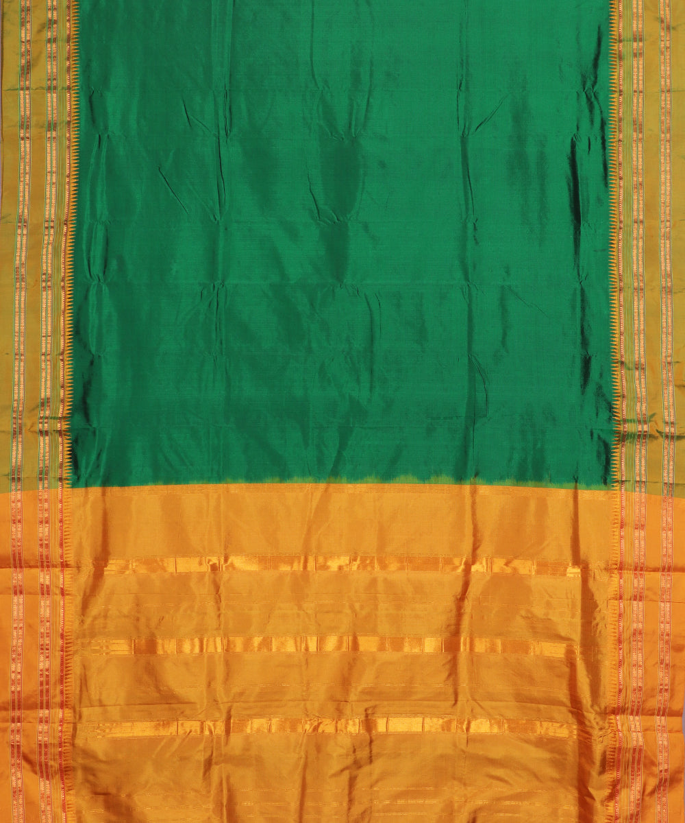 Sacramento green color handloom narayanpet silk saree