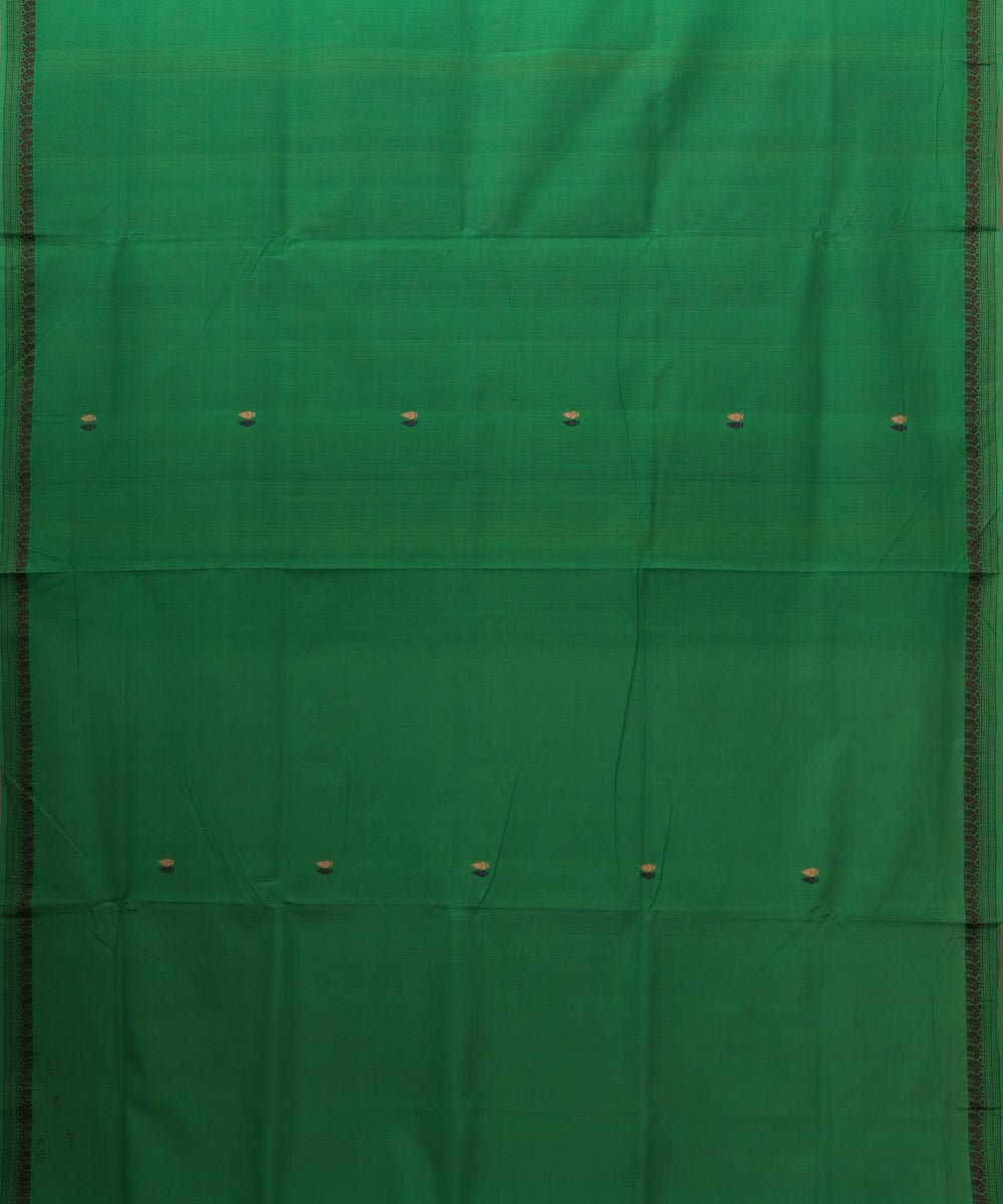 Green color handloom bandar cotton saree