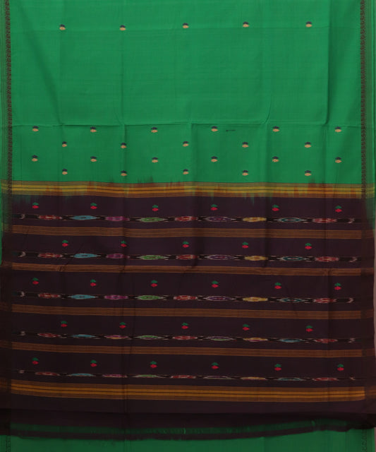 Green color handloom bandar cotton saree