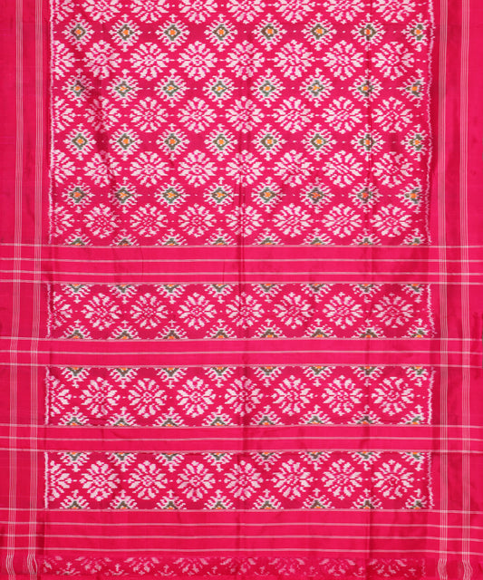 Ruby pink color handloom rajkot silk saree