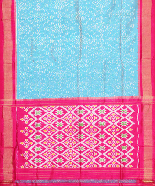Airforce blue color handloom rajkot silk saree