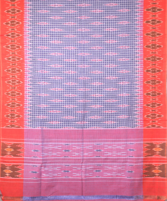 Independence blue color pochampally mercerised muthyampet cotton saree