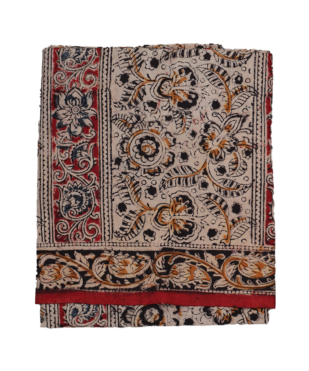 Beige handloom Kalamkari lungies