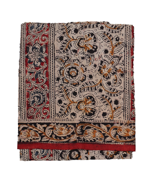 Beige handloom Kalamkari lungies