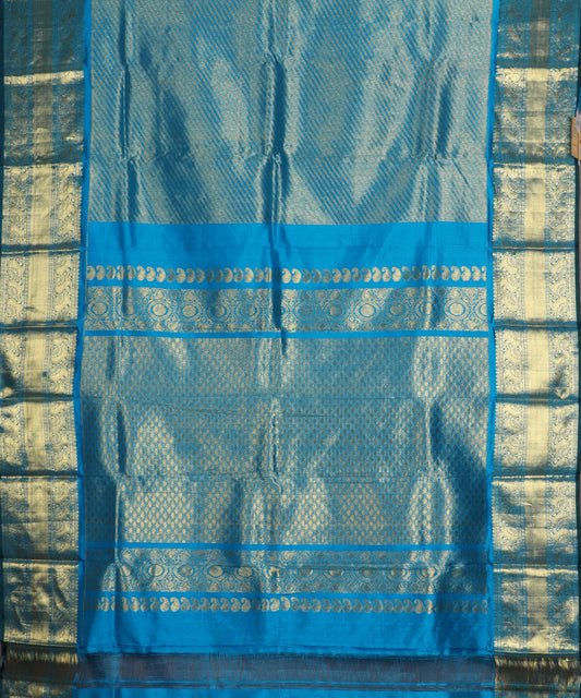Sapphire blue color handllom ramappa silk saree