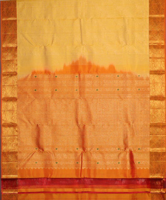 Royal yellow color handloom trilinga silk saree