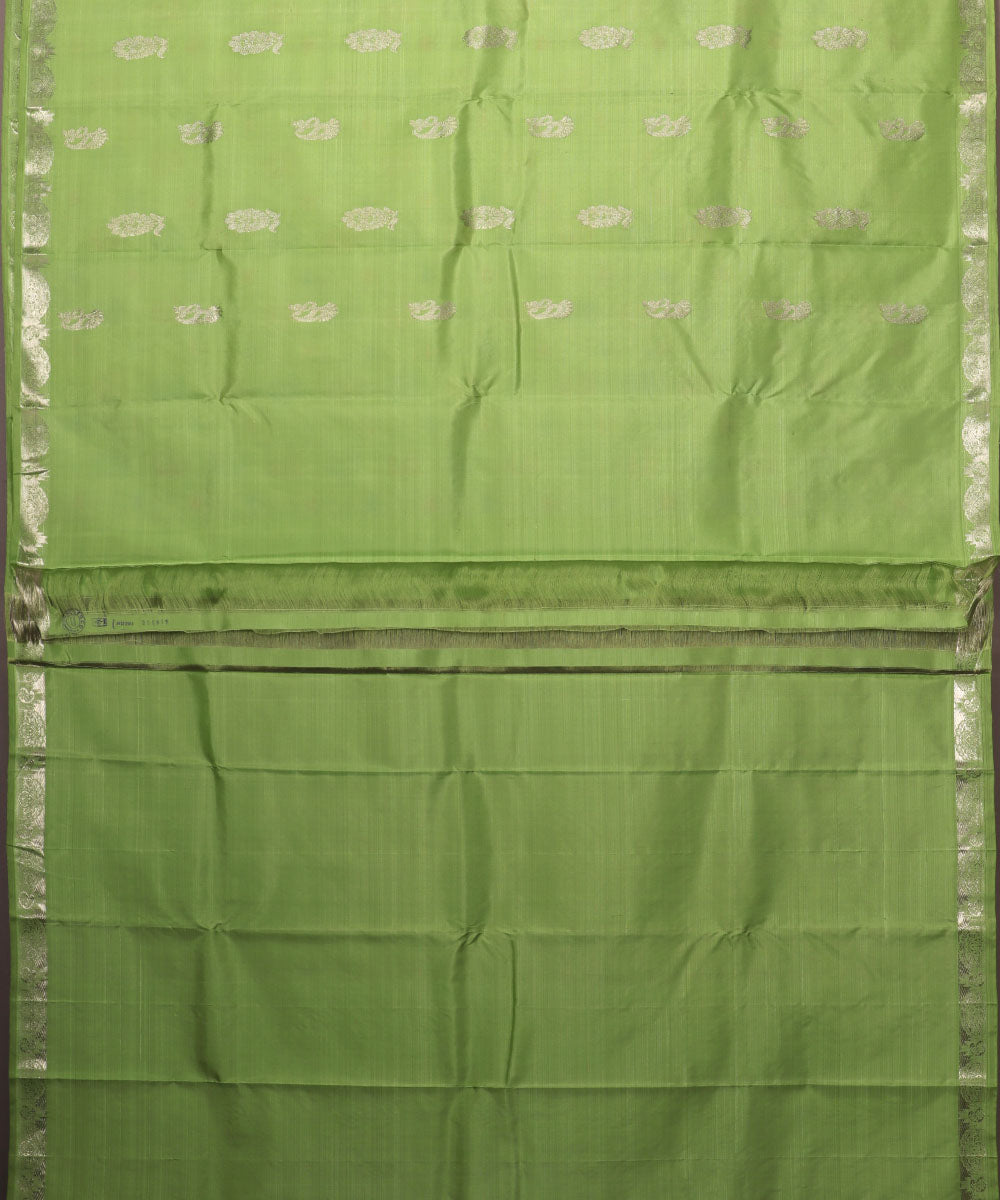 Dark emerald green handloom pitambari silk saree