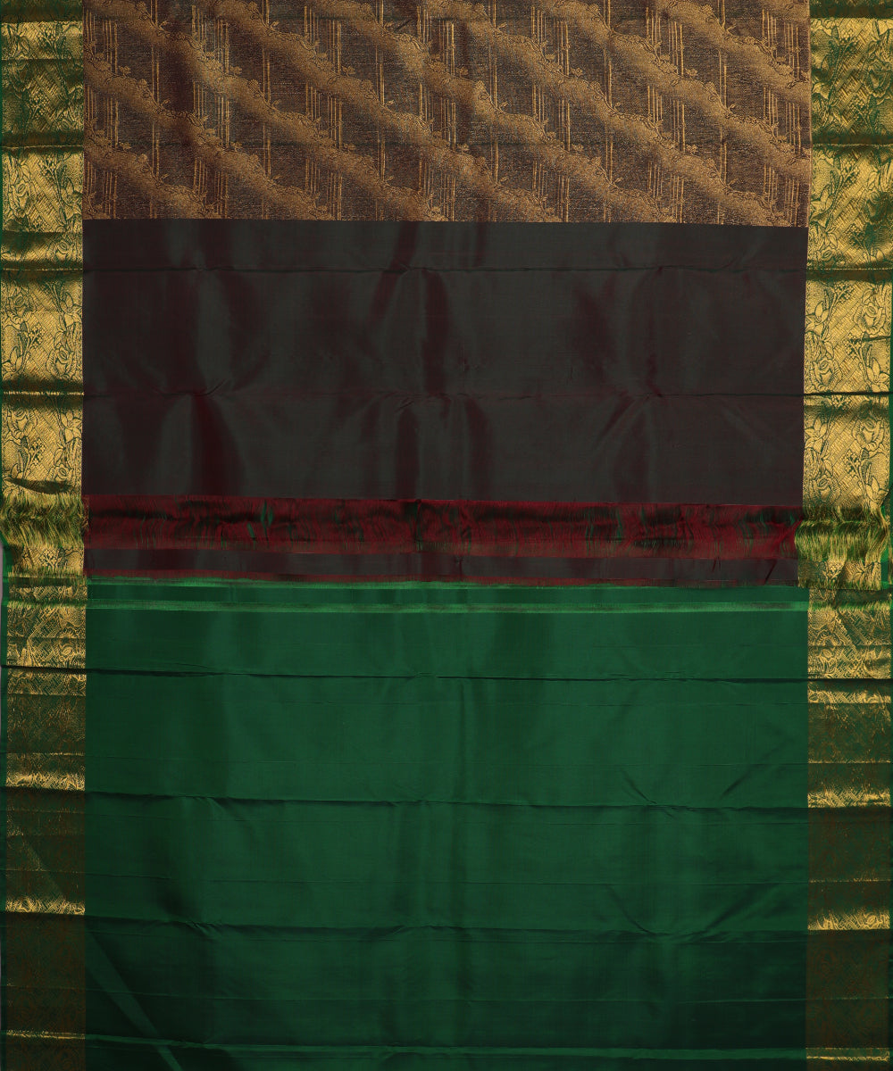 Sacramento green color handloom trilinga silk saree