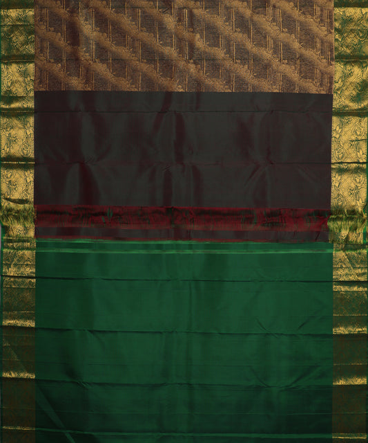 Sacramento green color handloom trilinga silk saree