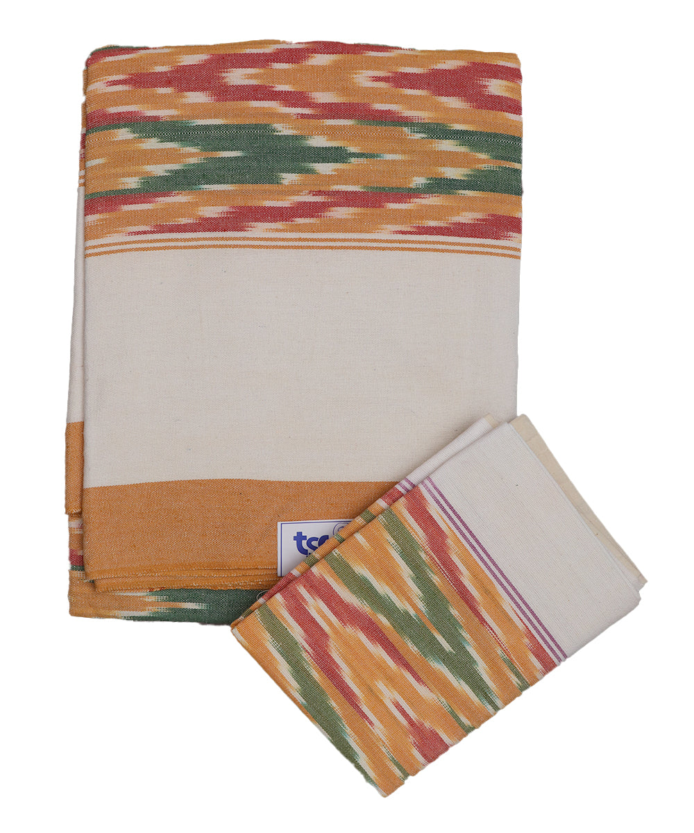 Multi-color handwoven pochampally single cot bedsheet