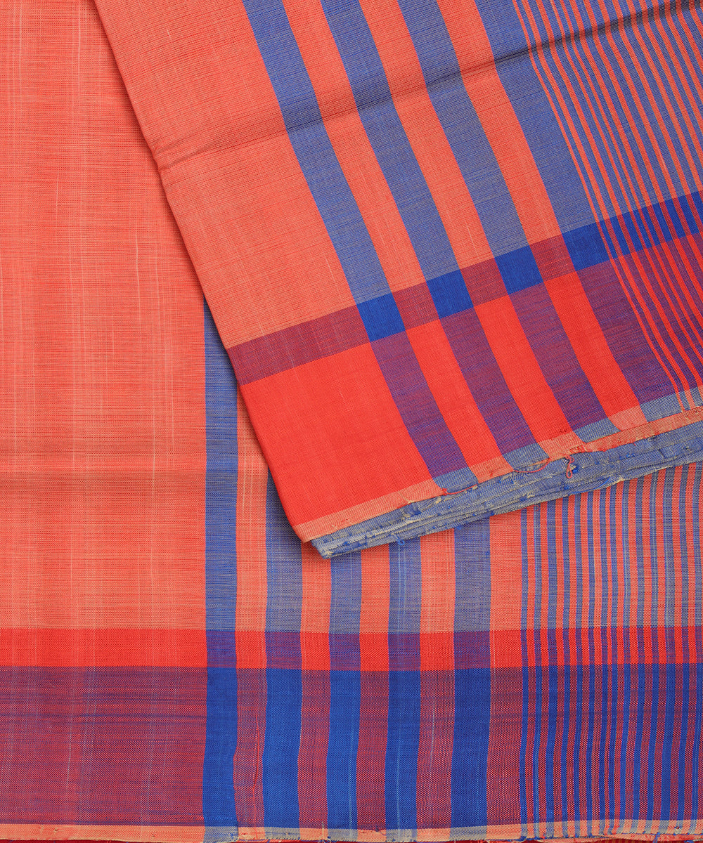 Sapphire blue color handloom tussar silk saree