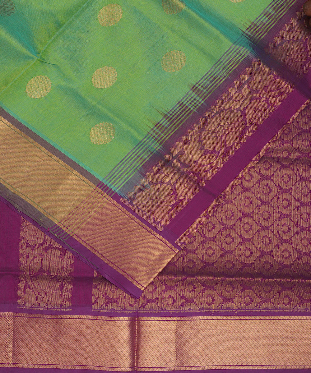 Emerald green color handloom madhavaram sico saree