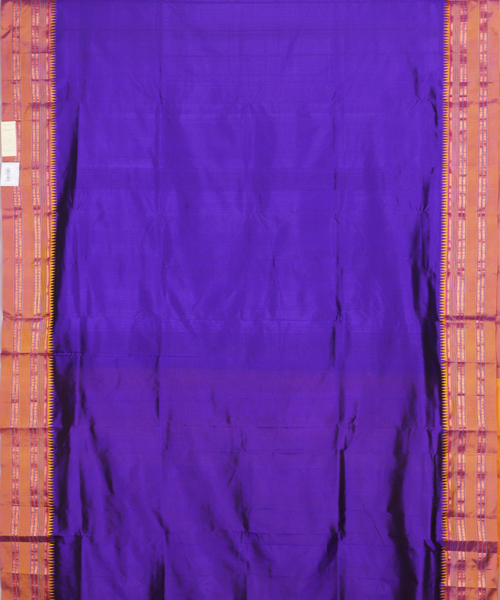 Navy blue color handloom narayanpet silk saree