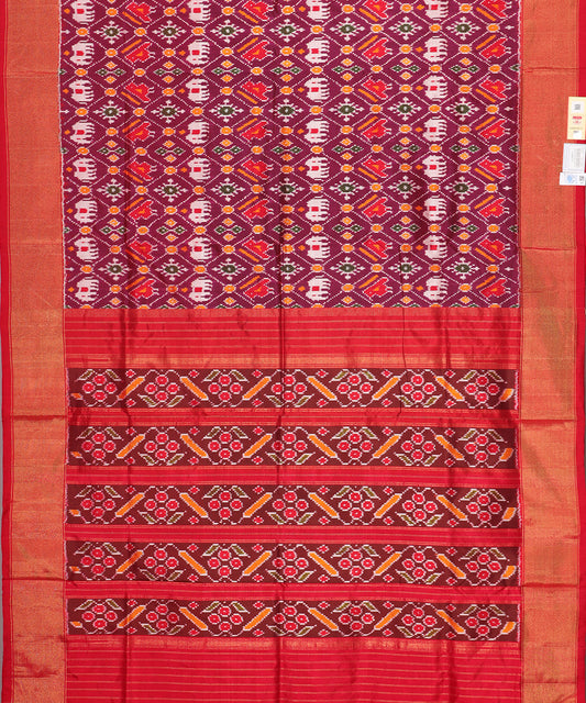 Multi-shade color handloom rajkot silk saree