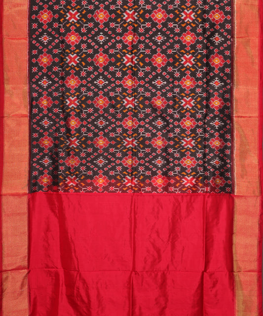 Black color handloom rajkot silk saree