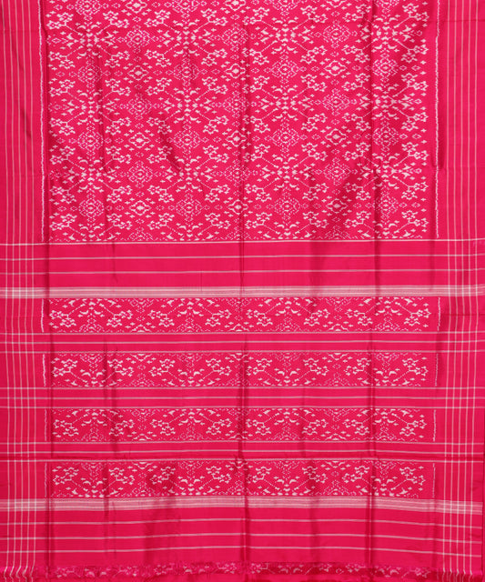 Ruby pink color handloom rajkot silk saree