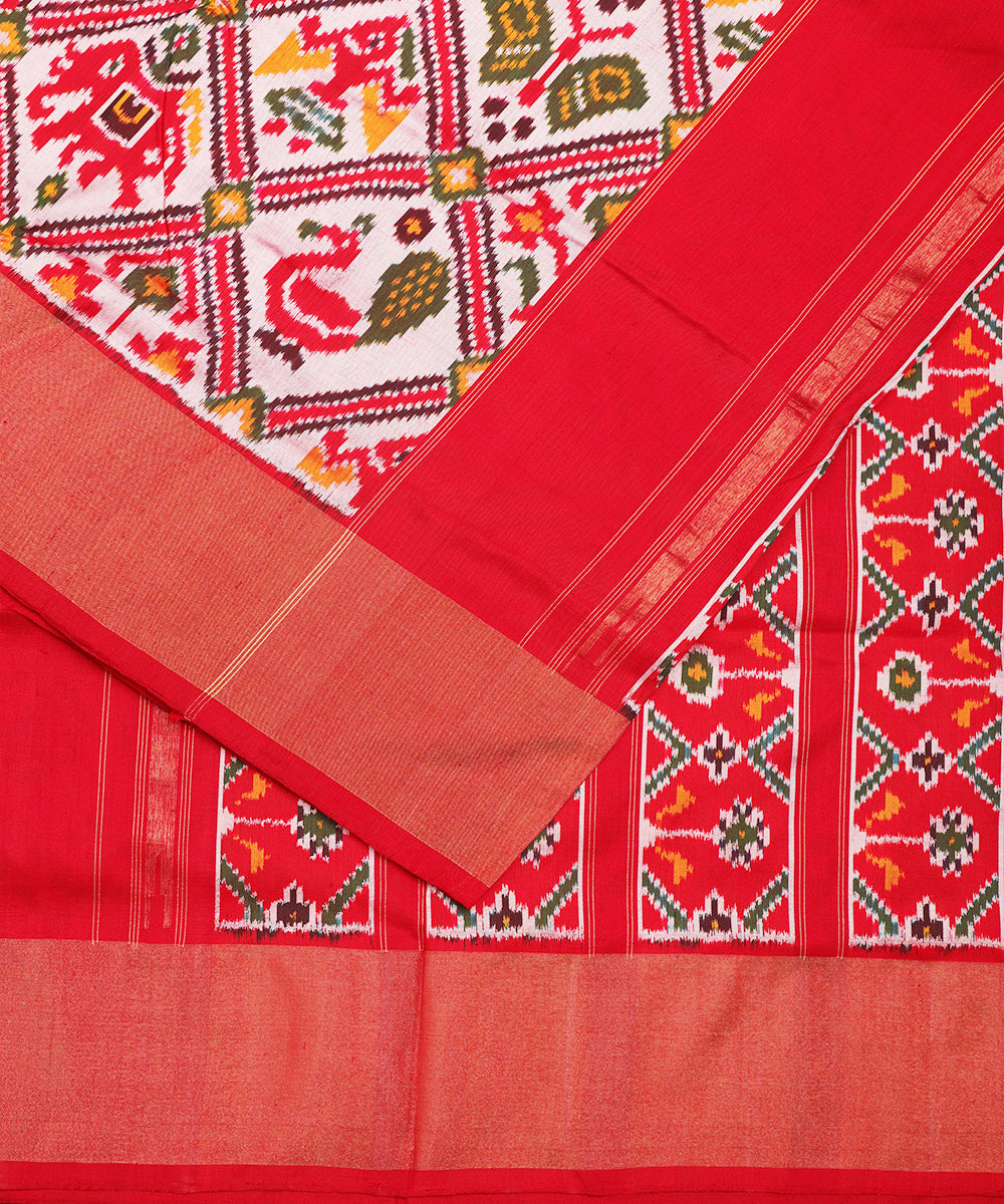 Multi-shade handloom rajkot silk saree