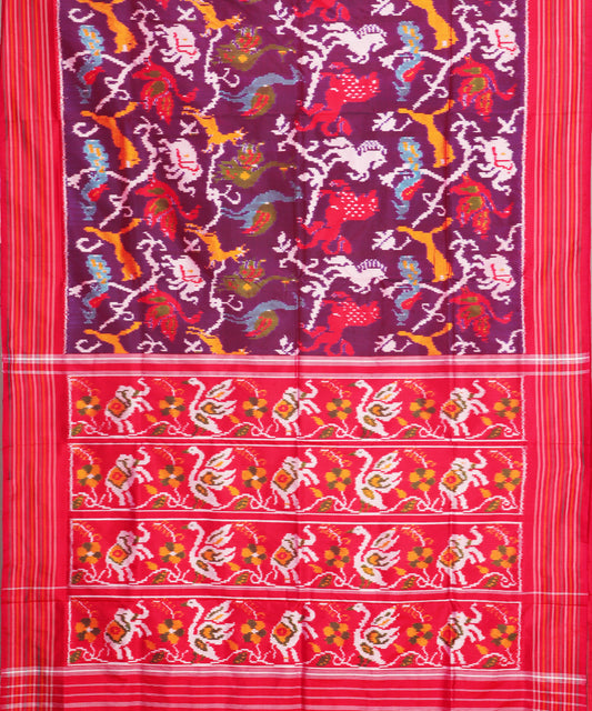 Lollipop violet color handloom rajkot silk saree