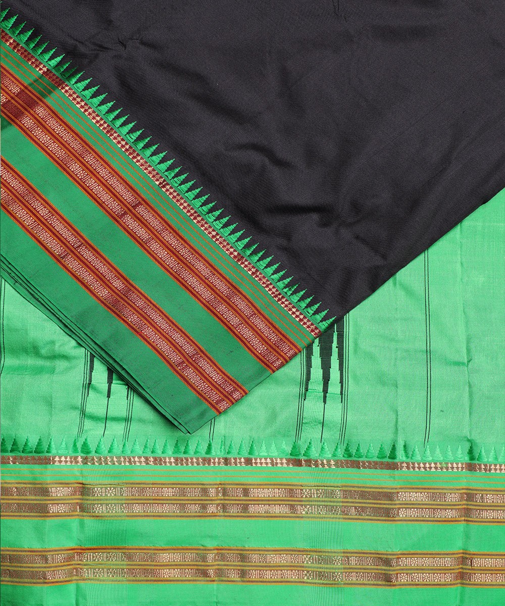 Black color handloom narayanpet silk saree