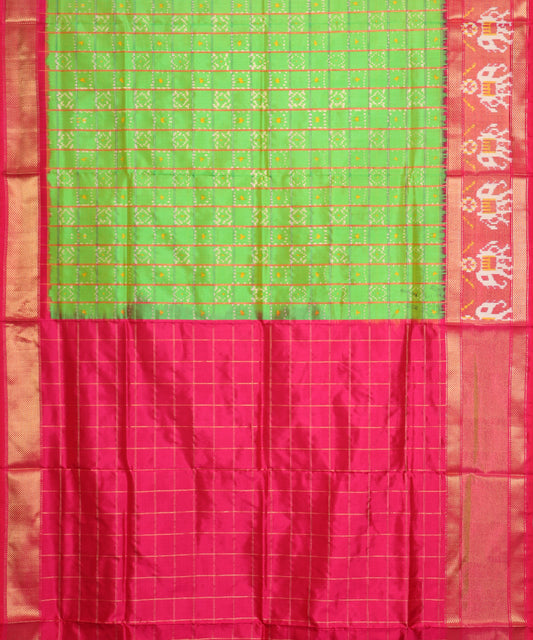 Green color handloom rajkot silk saree
